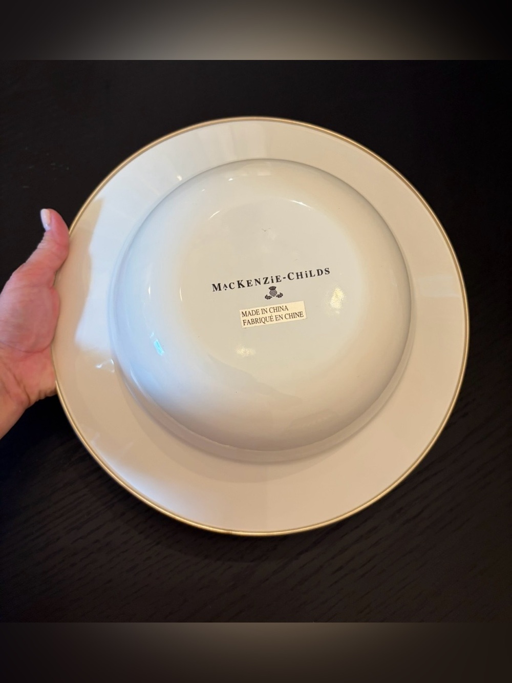 MacKenzie-Childs Black and White Courtly Check Serving Bowl - Picture 7 of 8